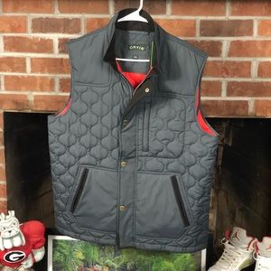 NWT Orvis Men's Quilted Gray Puffer Poly Vest Lg